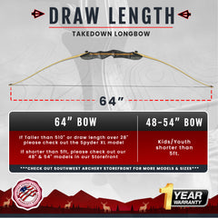 64" Ghost Takedown Longbow