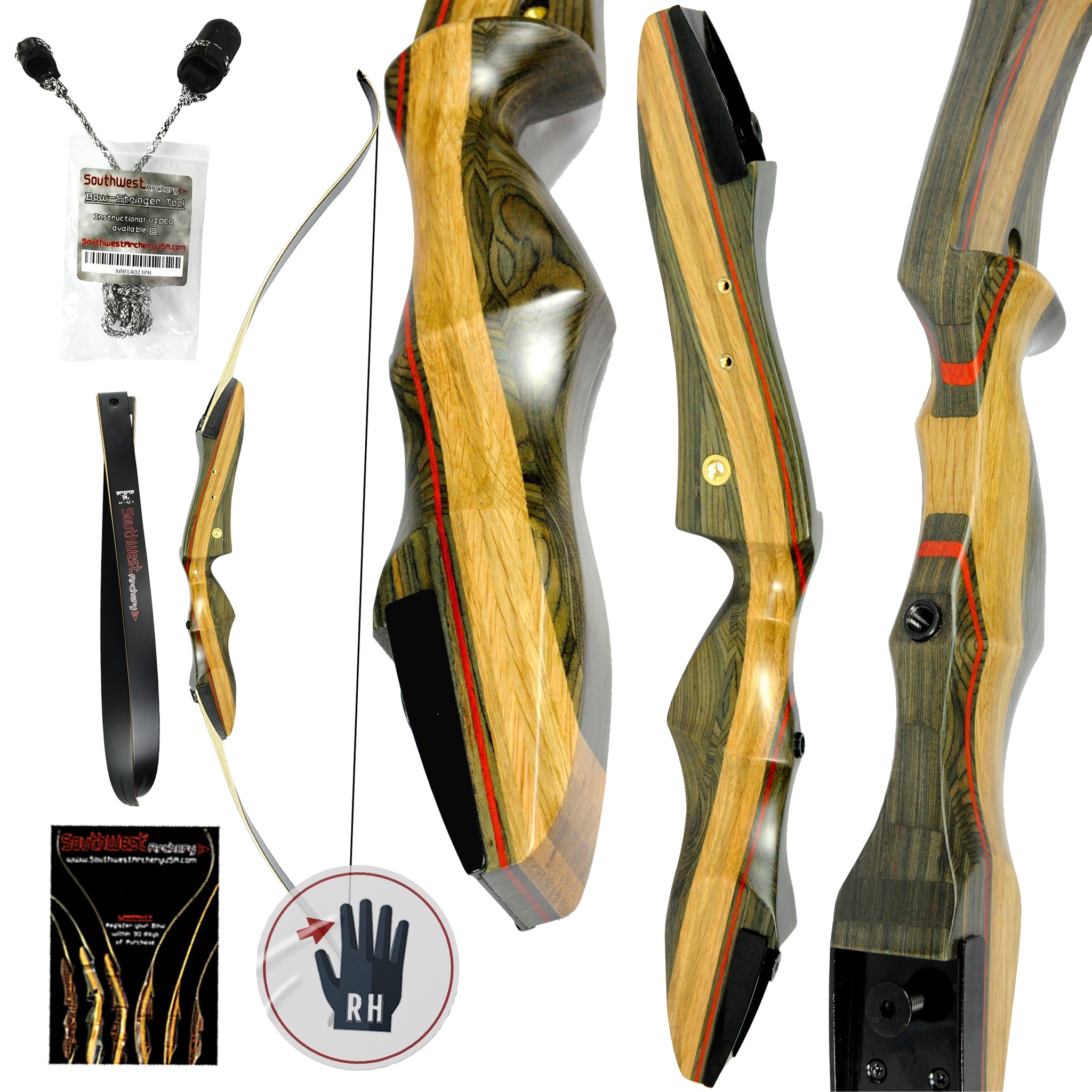 Takedown Recurve Bow for Adults 62 Bowfishing Bow with Reels Kits 30-50lbs  for Beginner Package with Fishing Archery Hunting Equipment Bow and Arrow