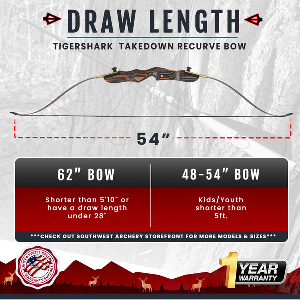 54" Little Tiger Takedown Recurve Bow 2023 Youth Takedown Bows
