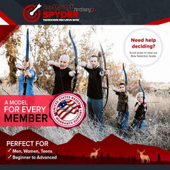Southwest Archery 64" Spyder XL Ready 2 Shoot Archery Set | Includes Recurve Bow, Premium Carbon Arrows, Hard Shell Bow Case, Stringer Tool, Armguard